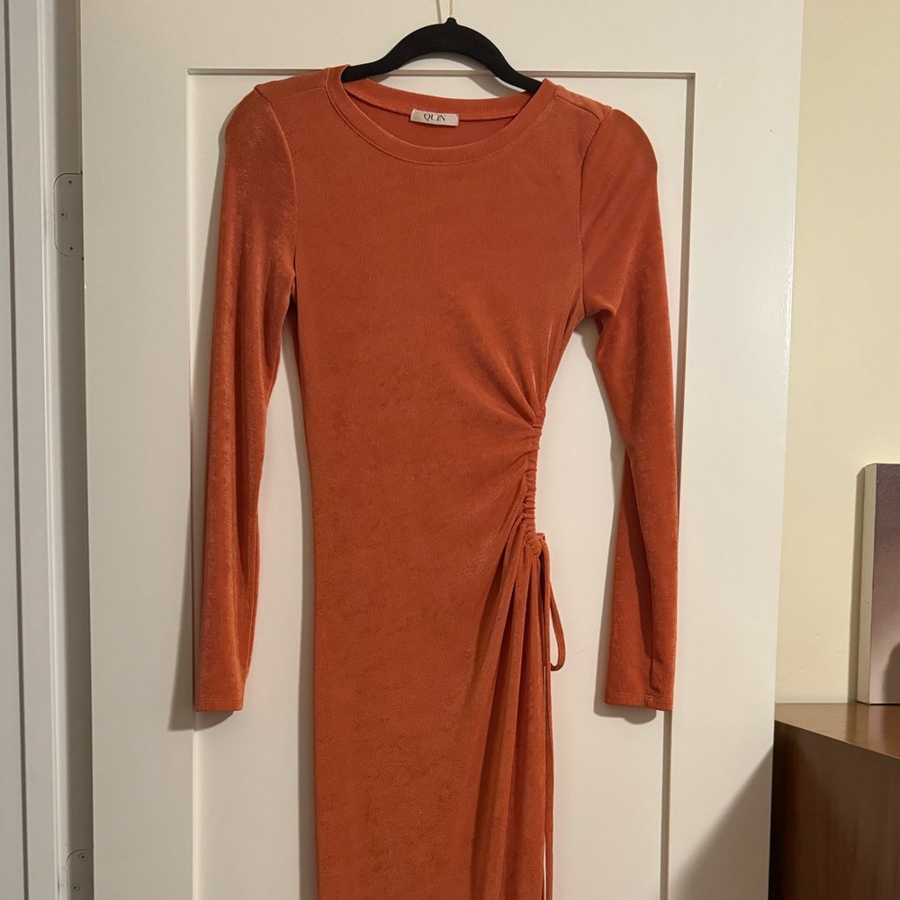 Long Sleeve Orange Dress